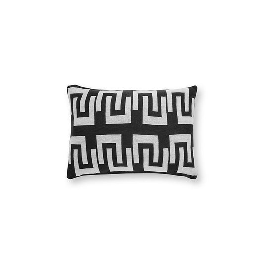 Cushion Rectangular Knitted Black-White 50x70cm