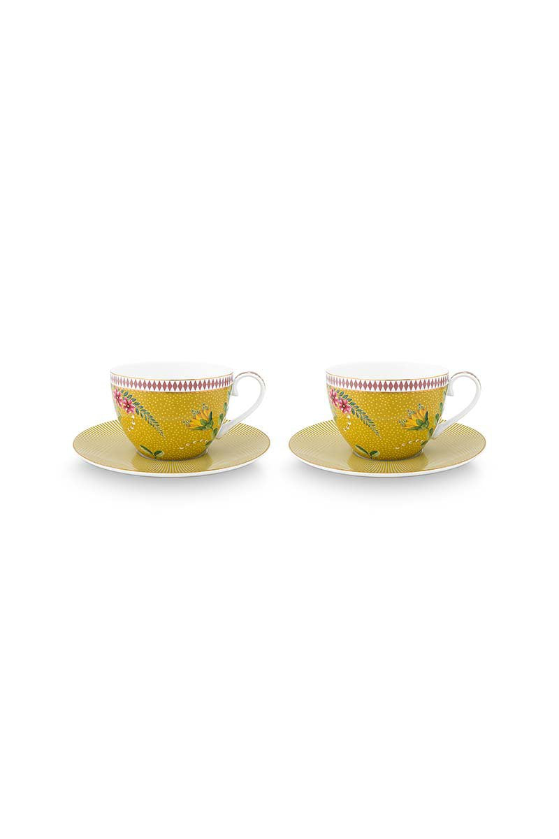Set/2 Cups & Saucers La Majorelle Yellow 280ml