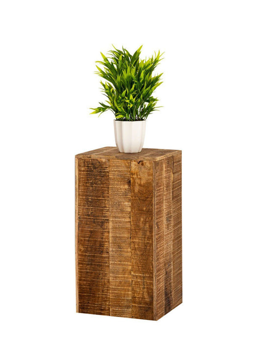 Bloemzuil 27x27 H50 of 73cm bloemenkruk hout plantenstandaard bijzettafel vierkant mangohout