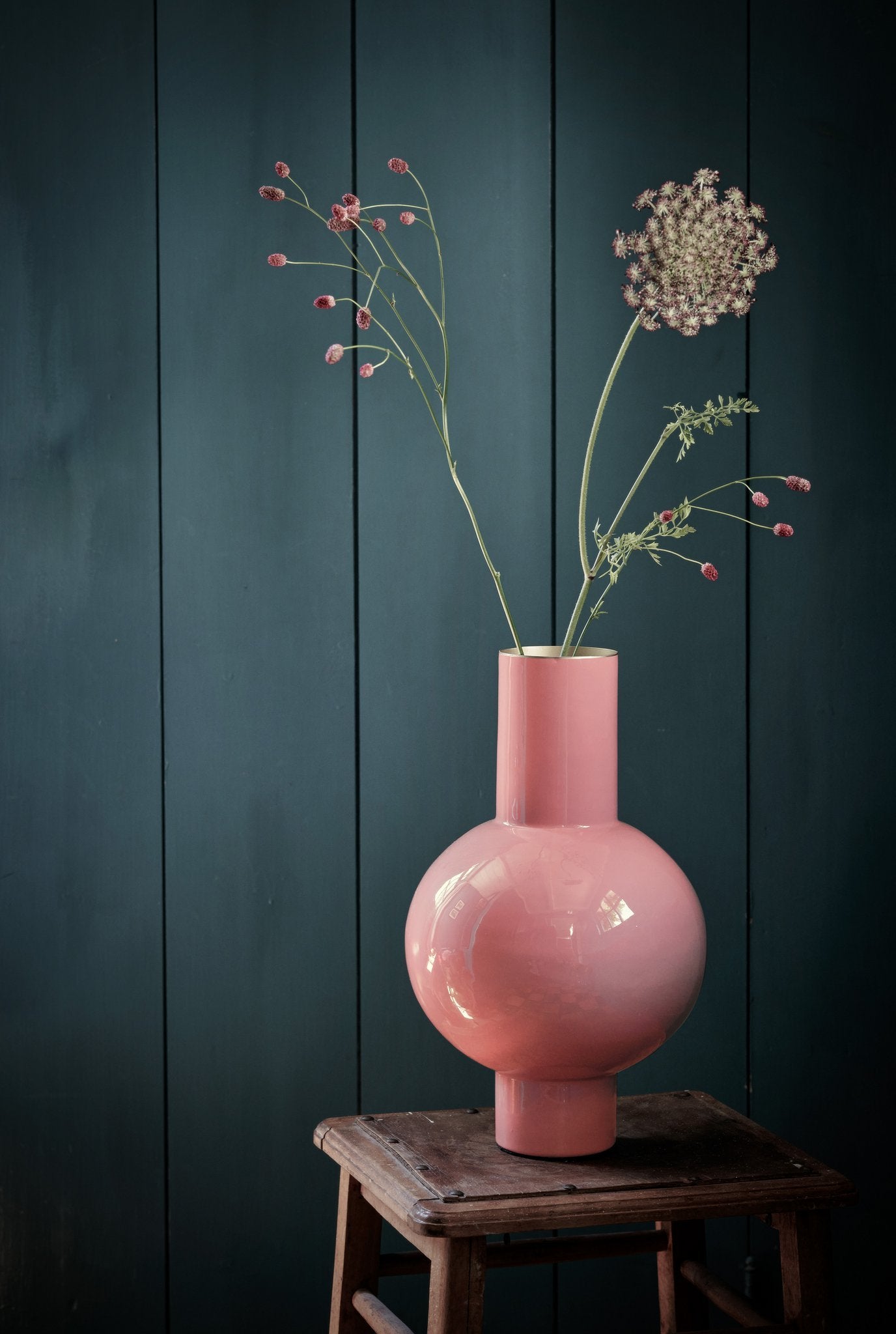 Vase Metal Medium Pink  24x40cm
