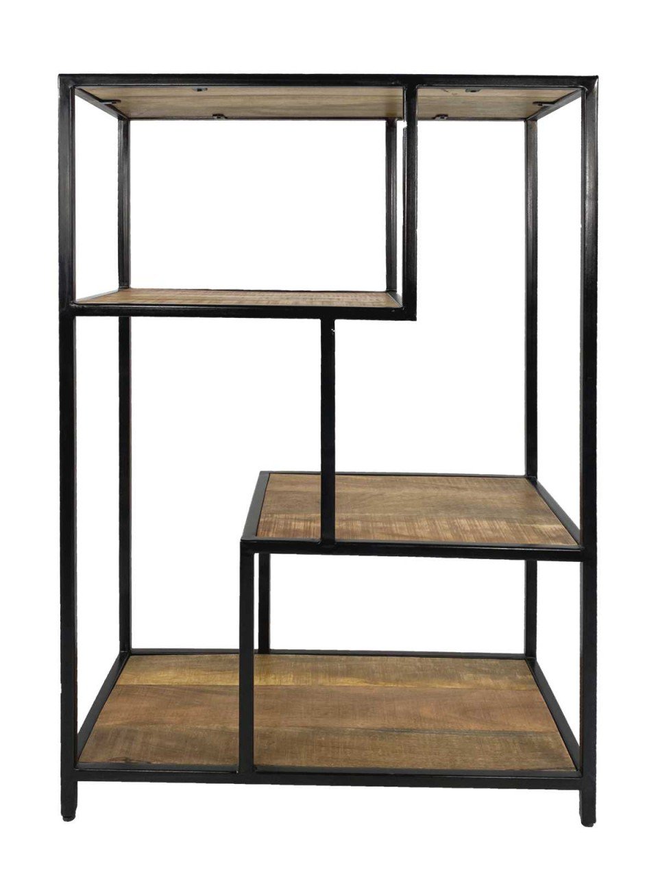 Standing shelf bookshelf partition wall bookshelf 75 x 115 x 36 cm Liverpool metal frame black