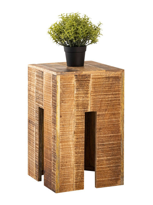 Square stool 28 x 45 x 28 cm flower column stool flower stool side table mango wood