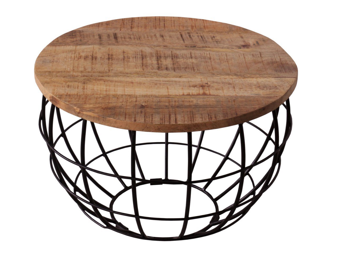 Coffee table ø 55 cm living room table round side table durable London metal wire frame grid